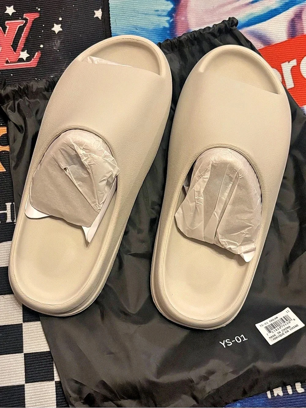 YS-01 Cream Slide Sandals US 11 NWT